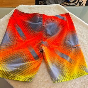 Hurley Vibrant Orange and Gray Men's Swim Shorts